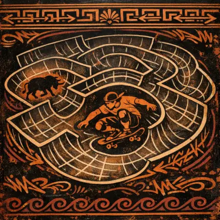 Labyrinth Lines — Ancient Greek red-figure vase painting × skate and graffiti graphics