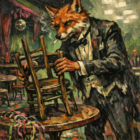 Closing the Room — Weimar expressionist portraiture × animal masquerade