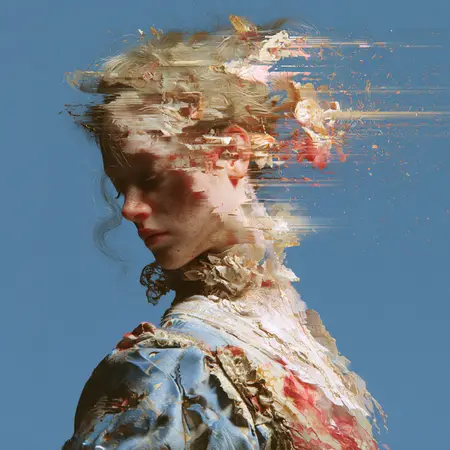 Corrupted Gilt — Eighteenth-century court portrait × digital datamosh