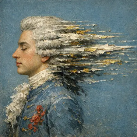 Her Brother — Eighteenth-century court portrait × digital datamosh