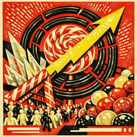 Five-Year Licorice — Soviet constructivist poster × confectionery