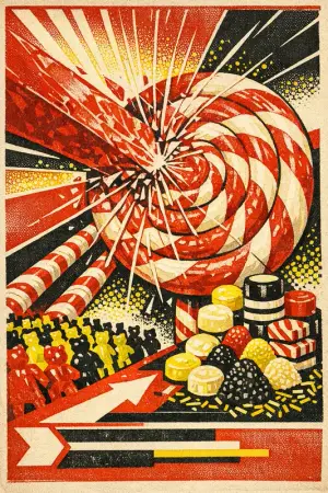 Wedge of the Lollipop — Soviet constructivist poster × confectionery