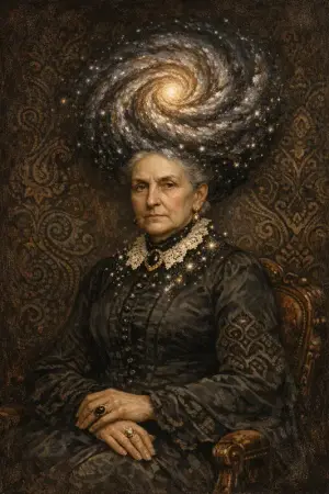 Grandmother Nebula — Victorian salon portraiture × occult psychedelia