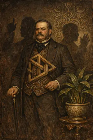 Uncle With Two Shadows — Victorian salon portraiture × occult psychedelia