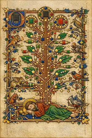 The Tree of Jesse — Medieval illuminated manuscript × printed circuit boards