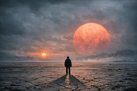 Second Sun — German Romantic sublime × disaster-film matte painting