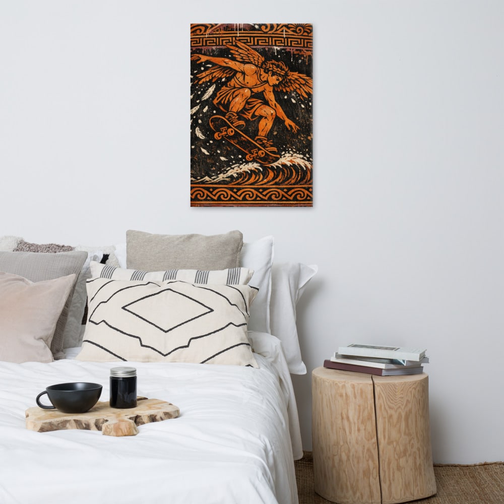 Icarus Drop-In printed and photographed on a wall
