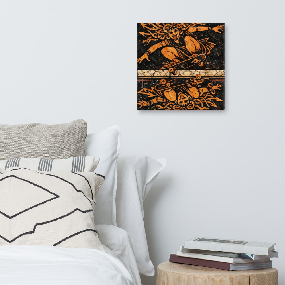 Medusa Grind printed and photographed on a wall