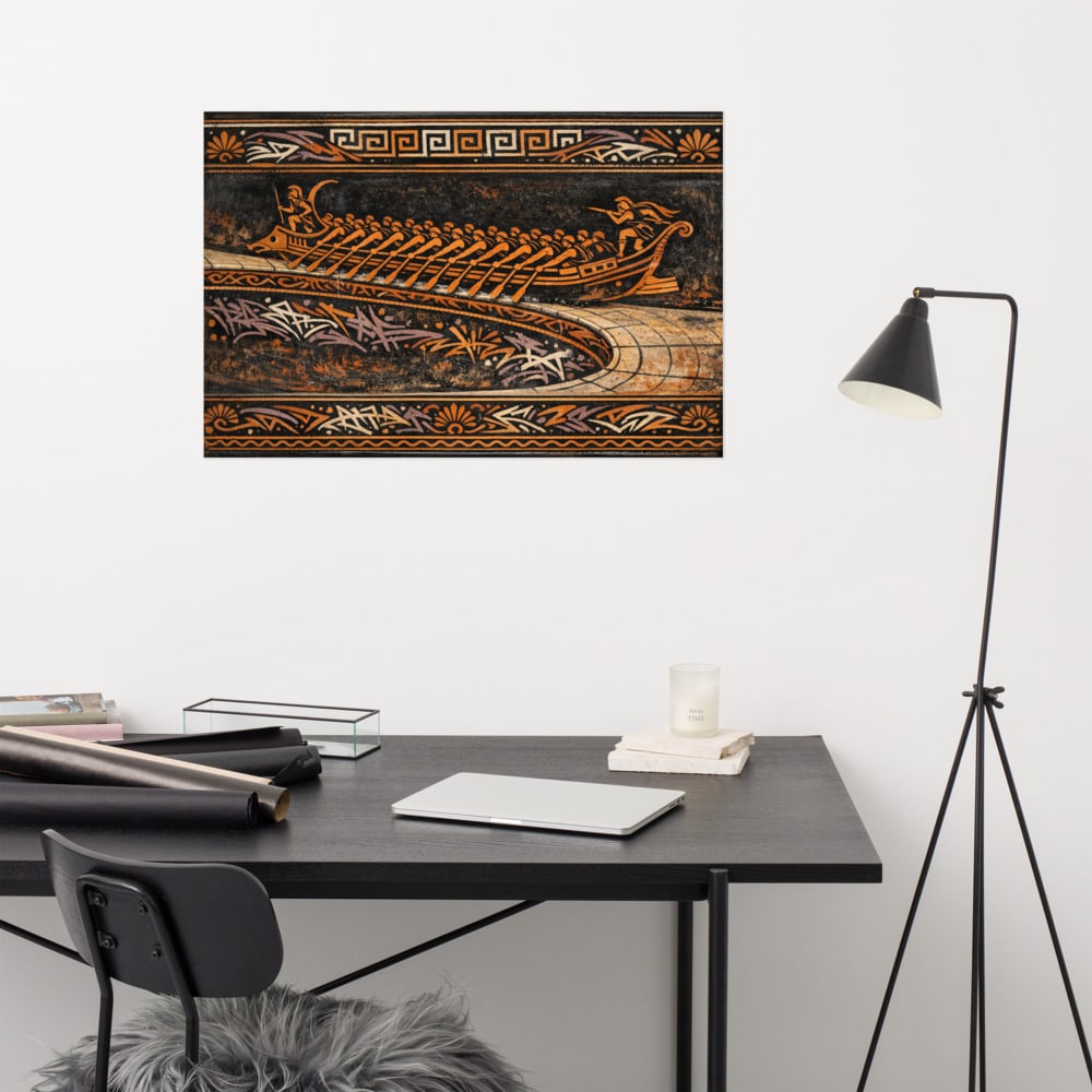 The Argonaut Pool printed and photographed on a wall