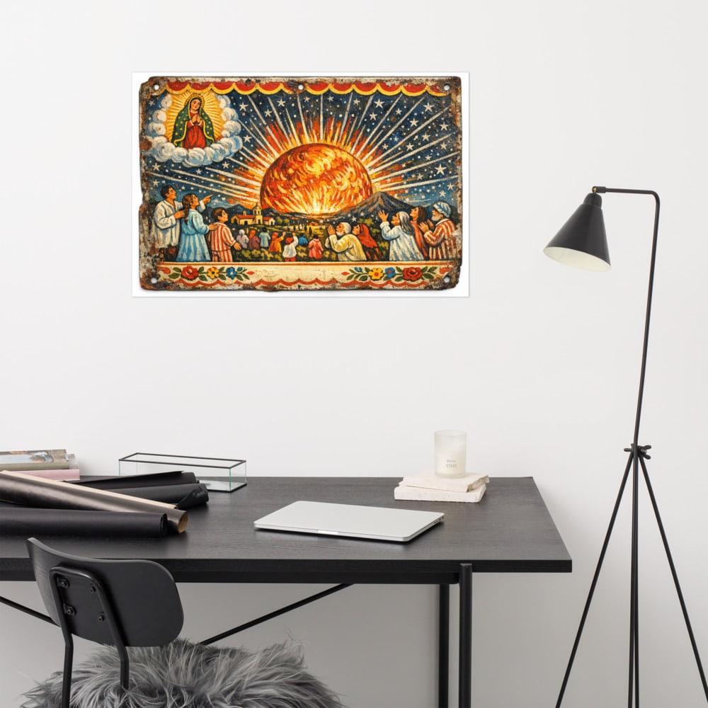 Thanks for the Returning Light printed and photographed on a wall