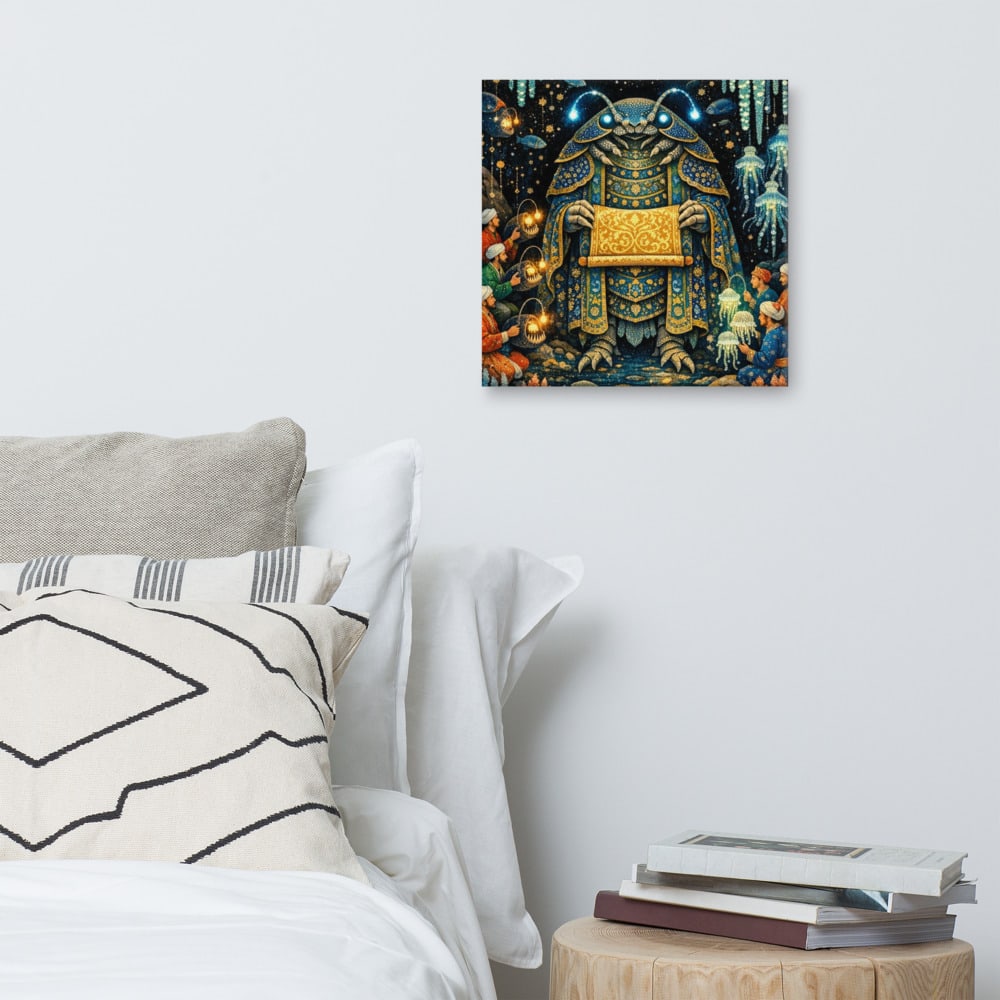 The Isopod Vizier printed and photographed on a wall