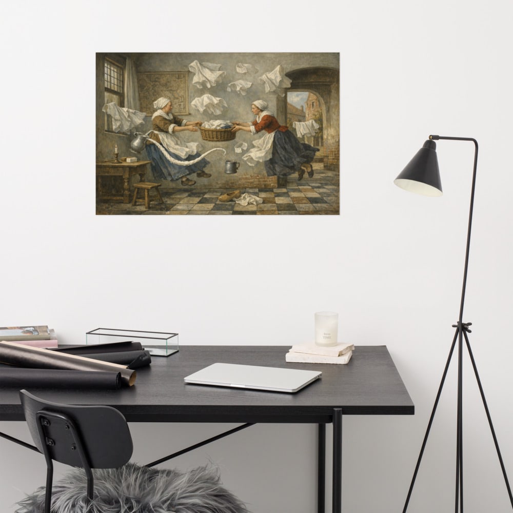 Washday Nebula printed and photographed on a wall