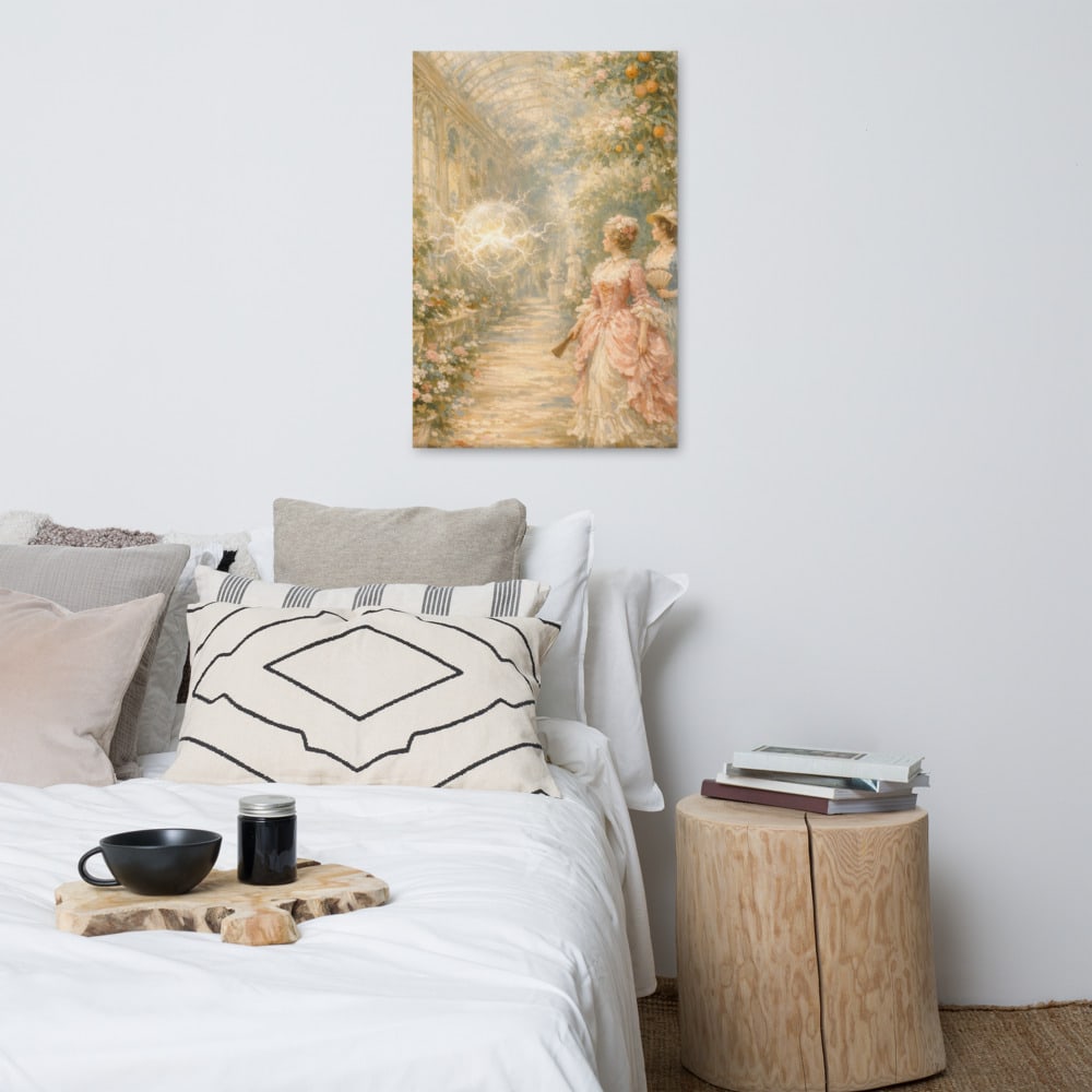 Lightning in the Orangery printed and photographed on a wall