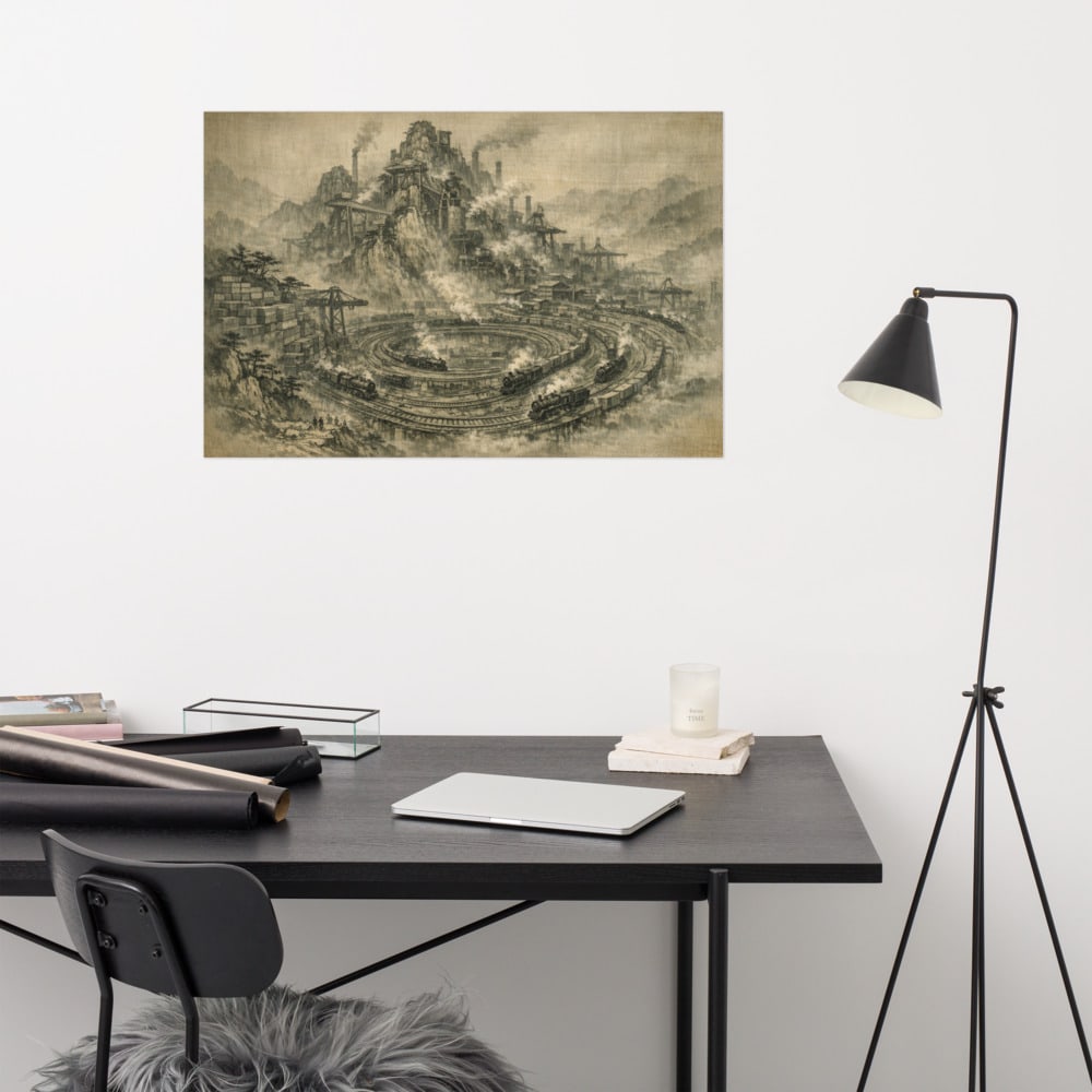 The Yard That Repeats printed and photographed on a wall