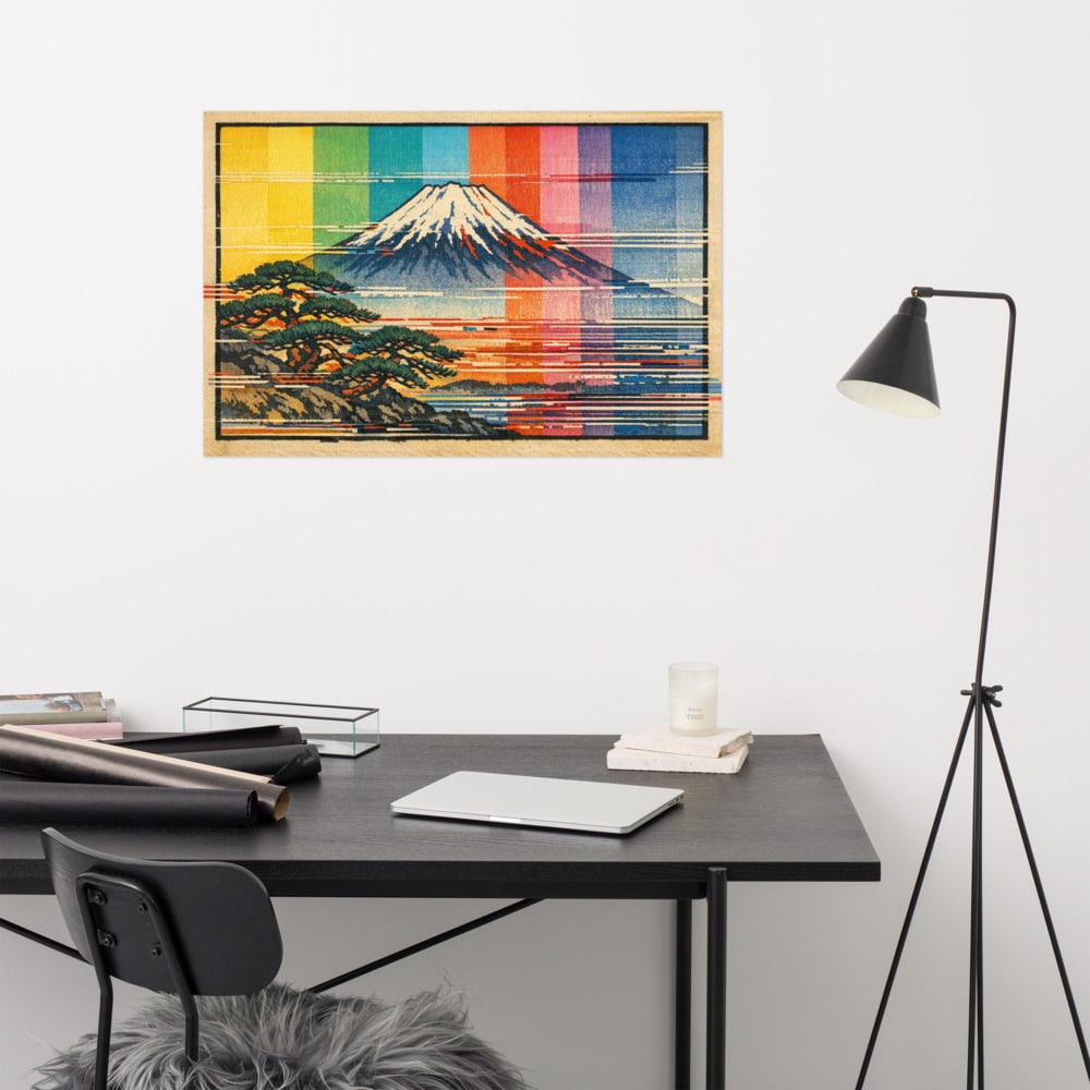 Fuji Test Card printed and photographed on a wall